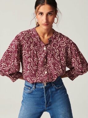Ba&sh Lio Blouse in Raisin